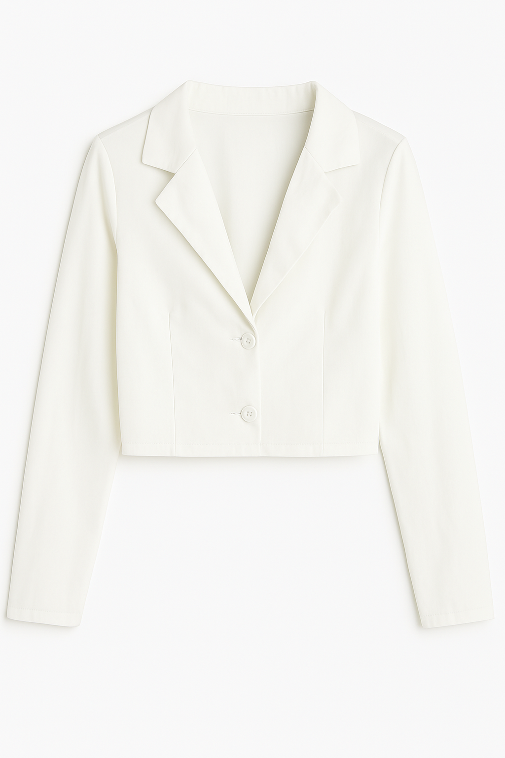White cropped button down top