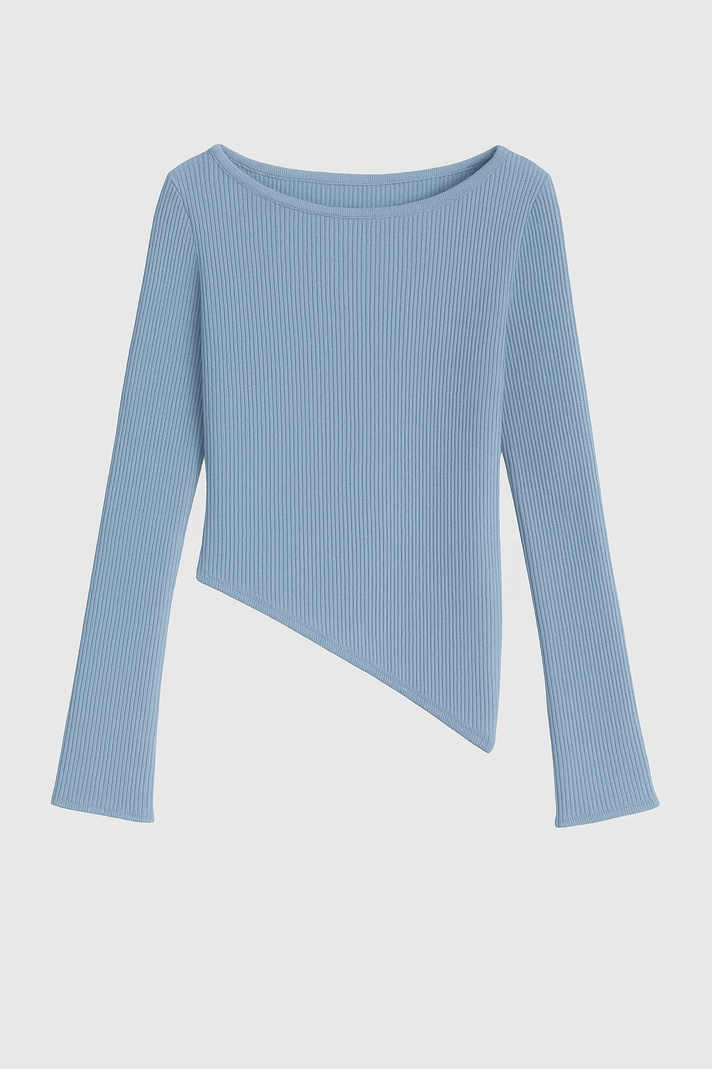 Asymmetrical Powder blue ribbed top