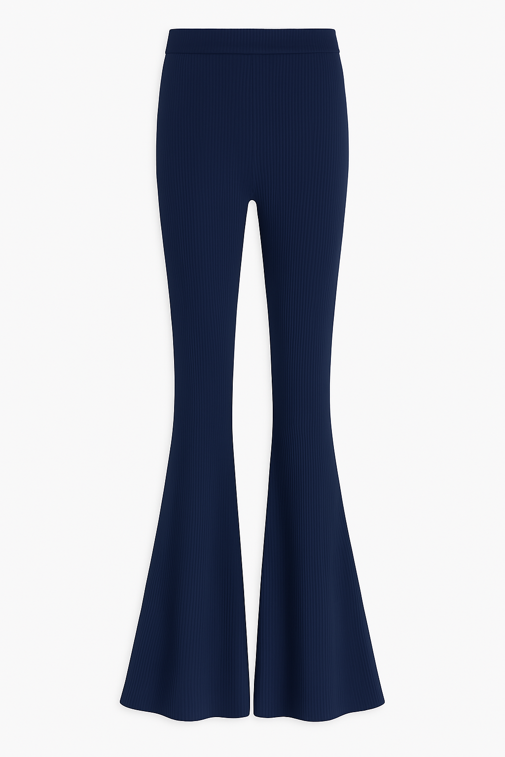 Navy blue high waisted ribbed flares