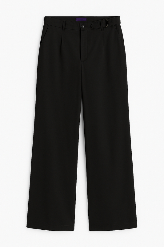 Black high waisted wide leg office pants